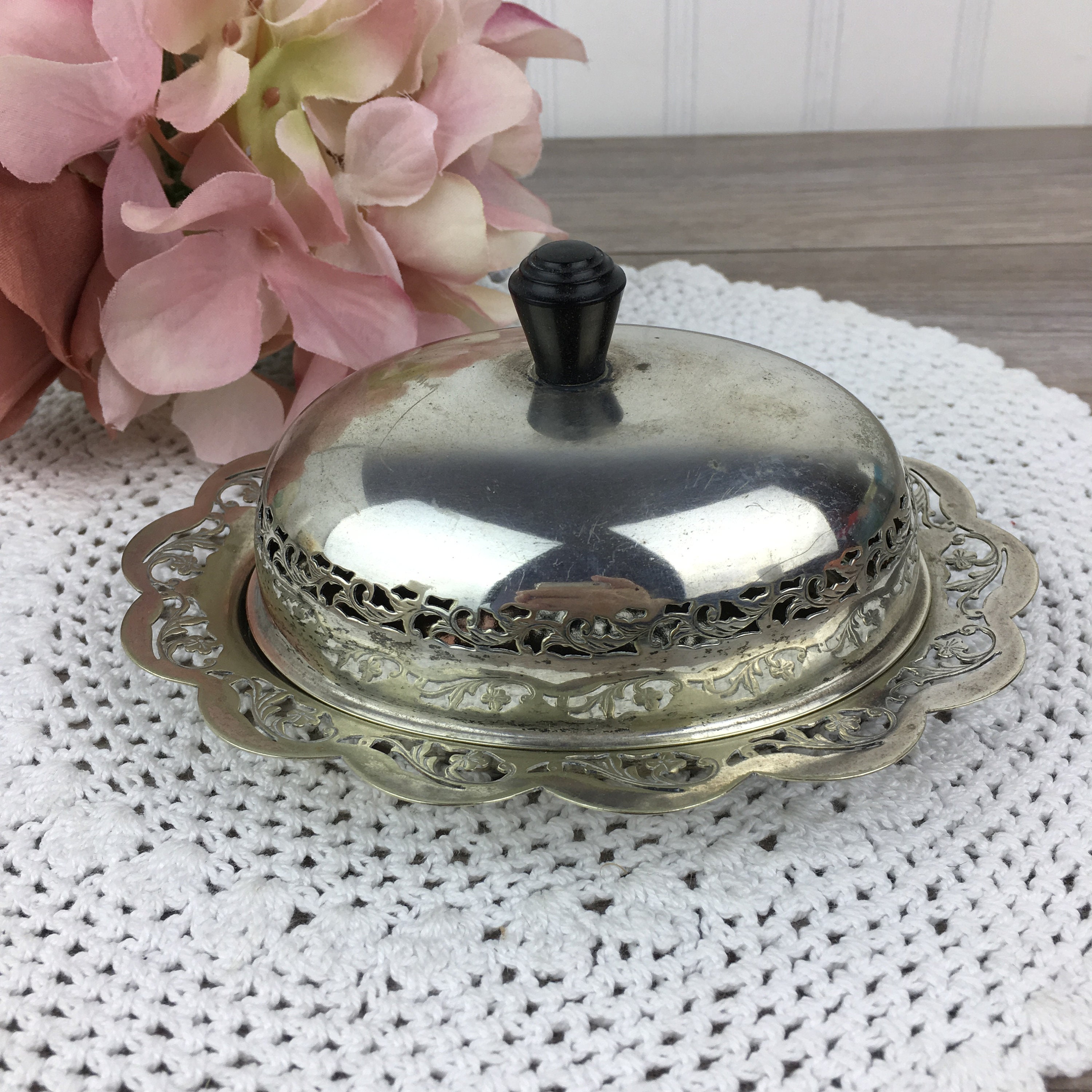 Vintage Silver Plated Butter Dish With Lid Small Covered Etsy