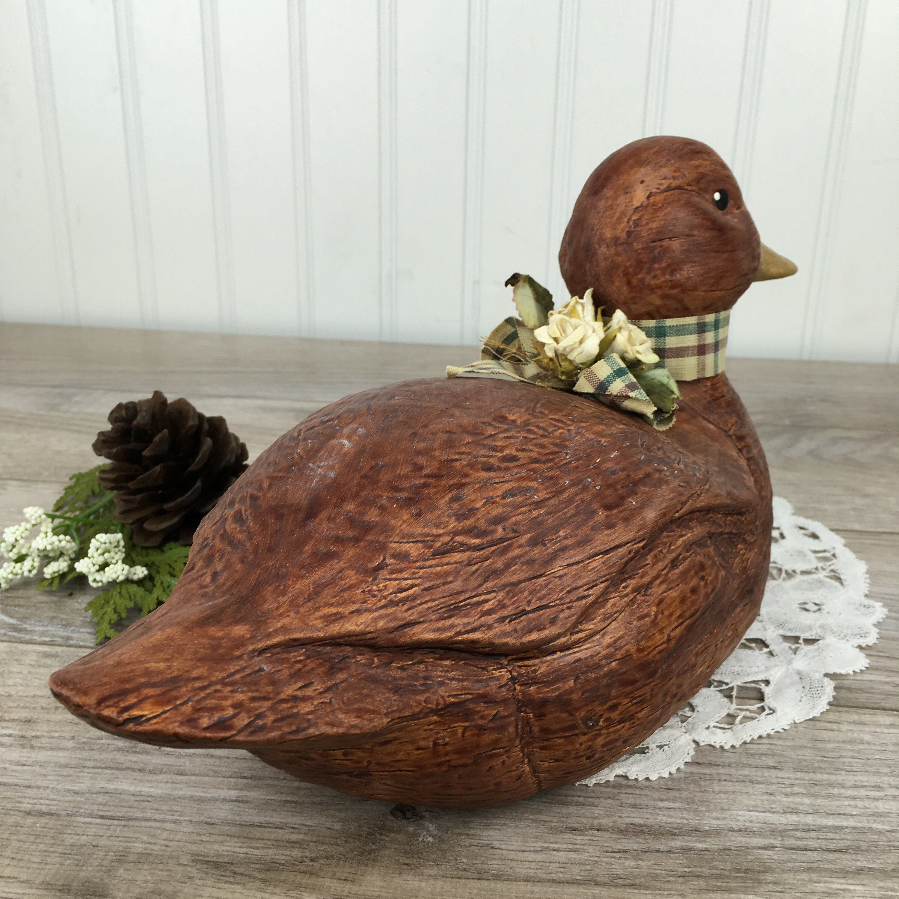 イタリア製【絶版】Porcellane Artistiche/duck・水鳥・鴨/金彩