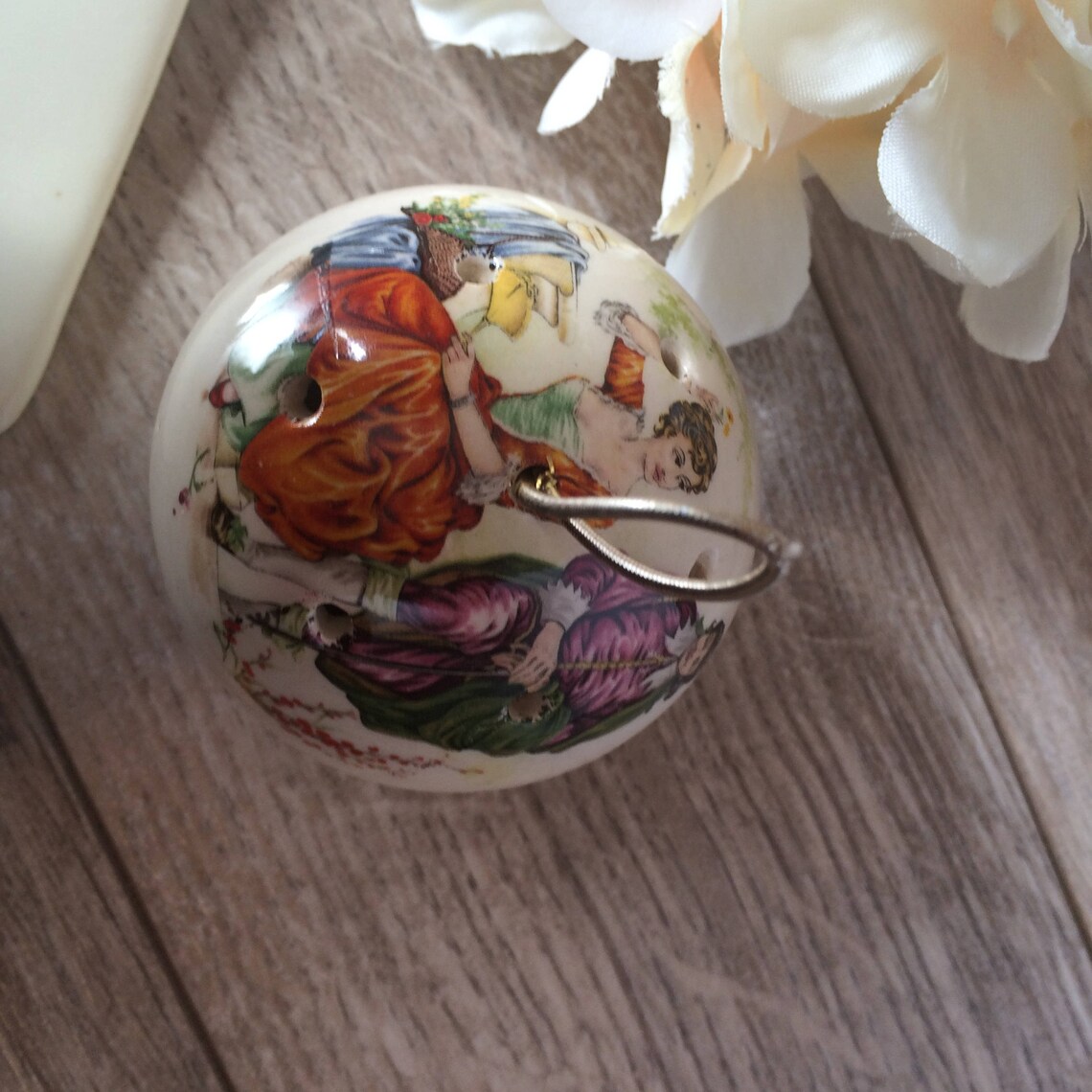 Vintage Ceramic Potpourri Ball and Cake Server Home Decor Set Etsy