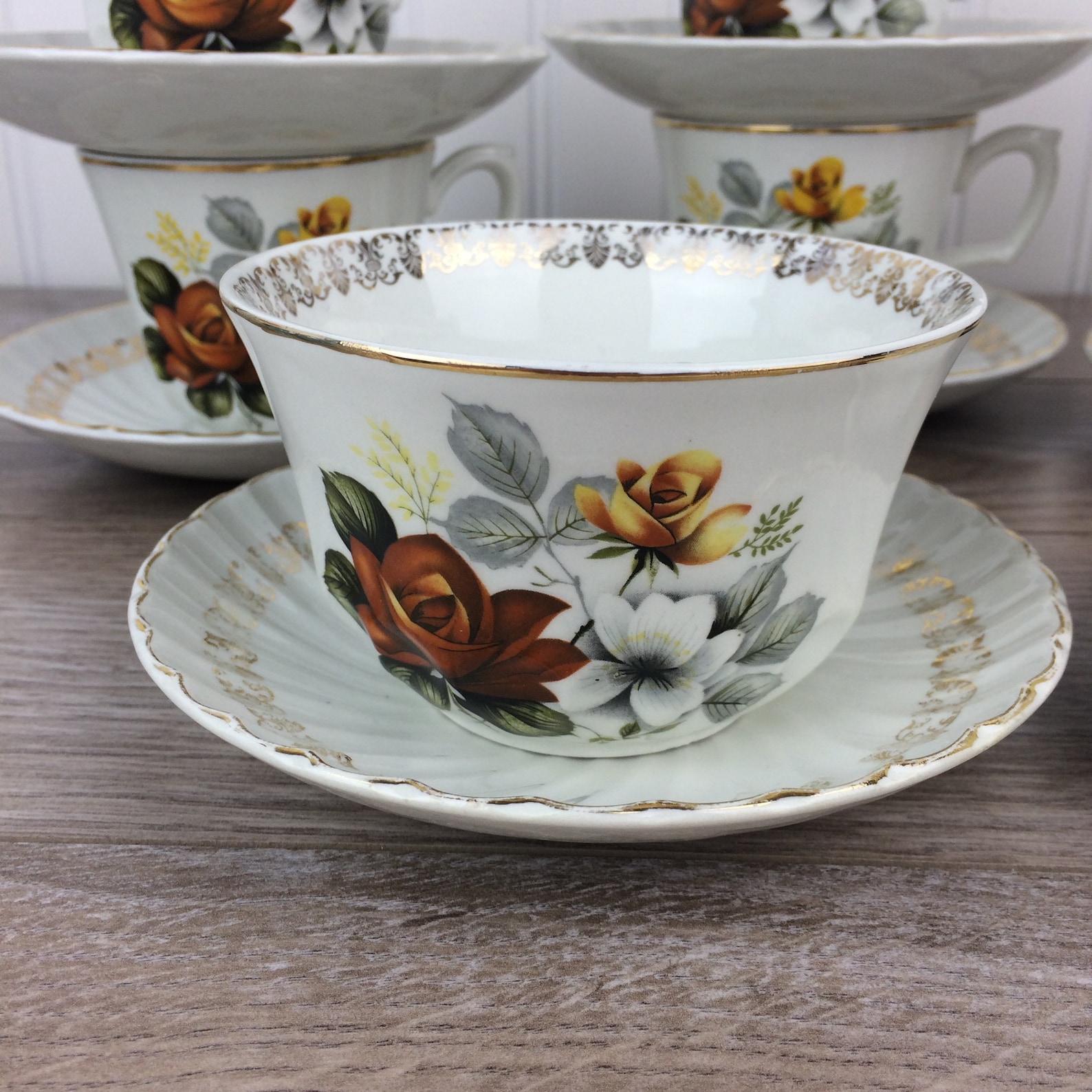English Ironstone Tea Set 6 Tea Cups Saucers Sugar Bowl & Etsy Canada