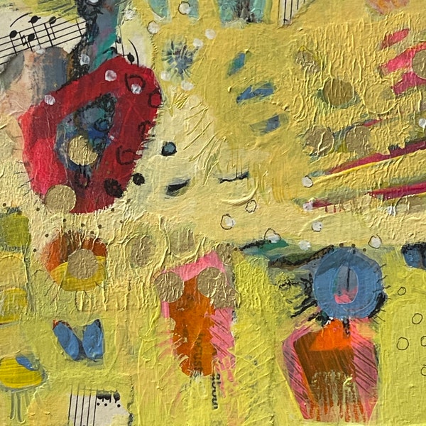Solace #2    4x4 Abstract  Mixed Media Painting