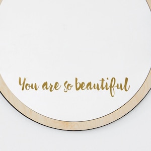 You are so beautiful Mirror Decal Wall Sticker, Bathroom Decor, Motivational Quote, Inspirational Phrase, Rose Gold Gift