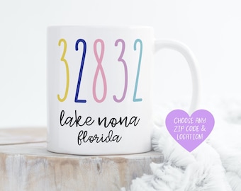 Custom Zip Code Mug, Zip Code Gift, City Name and State, Personalized Coffee Mug, New Home Gift, Personalized Location Mug, Moving Away Gift