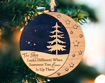 Memorial Christmas Ornament, The Sky Looks Different When Someone You Love Is Up There, Remembrance Ornament for Loss of Loved One