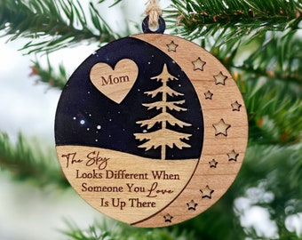 Personalized Memorial Ornament, Custom Christmas Ornament for Loss of Mom Dad, Sister Brother Remembrance Gift, Memorial Quote Ornament