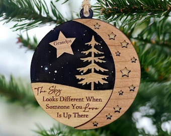 Custom Memorial Ornament, Personalized Christmas Keepsake In Memory of Mom, Grandma, Loss of Dad, Grandpa, Remembrance Quote, Sympathy Gift