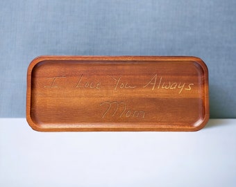 Personalized Handwriting Gift, Engraved Wood Tray, Memorial Gift, Custom Keepsake, Sentimental Gift, Loss of Loved One, Actual Handwriting