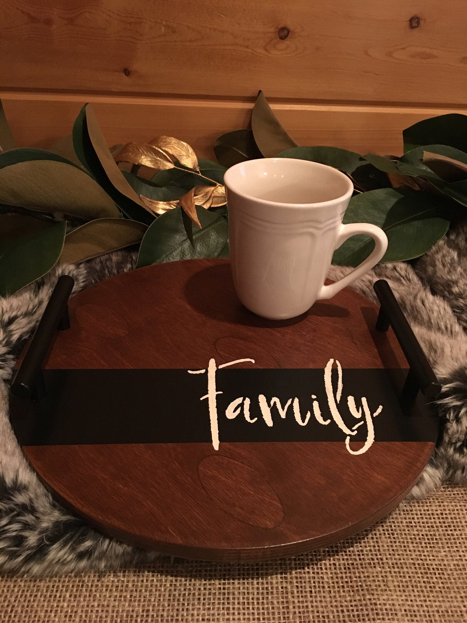 Round Wood Tray Wooden Tray Unique Wedding Gift Bridal Etsy