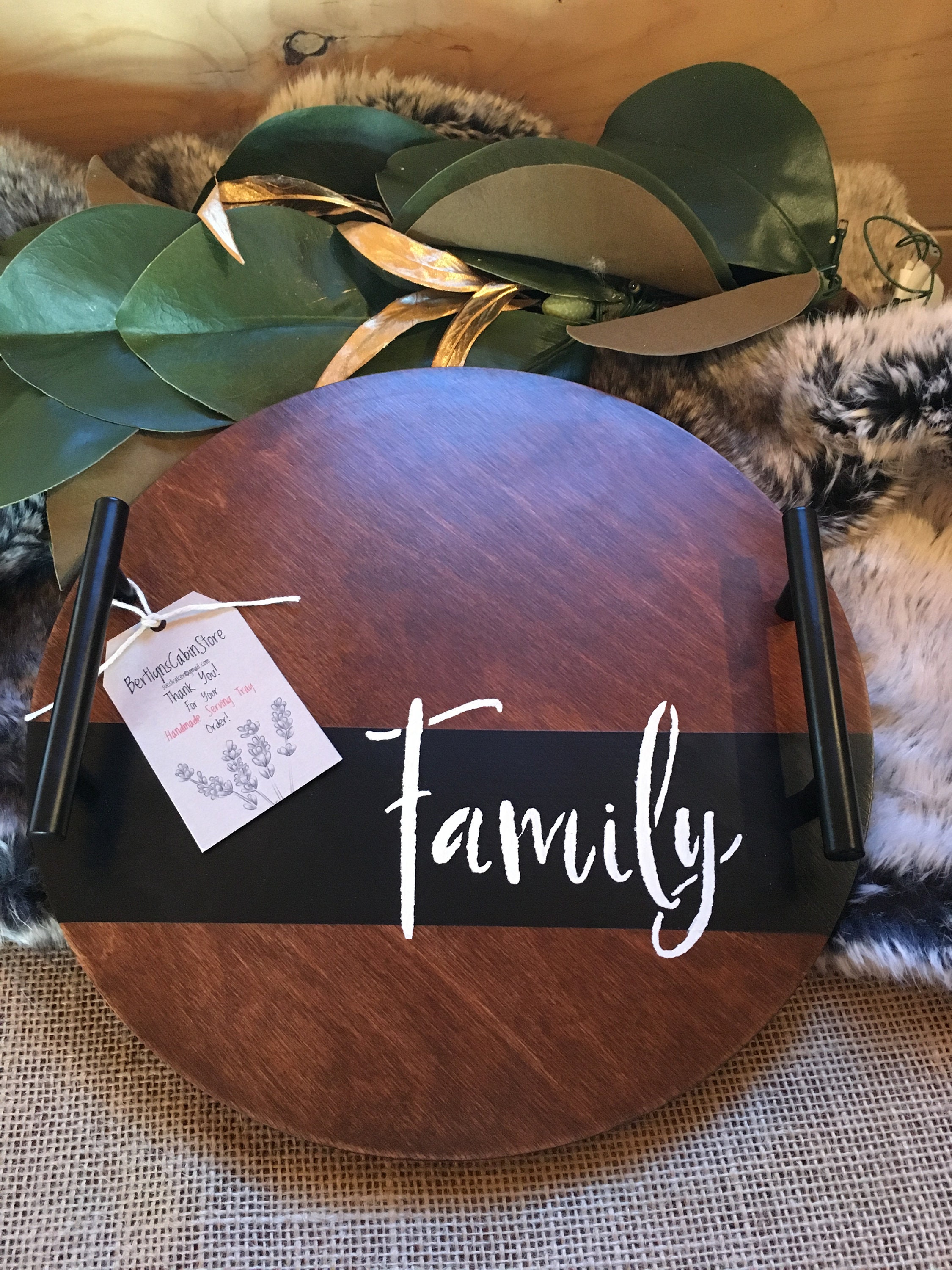 Round Wood Tray Wooden Tray Unique Wedding Gift Bridal Etsy