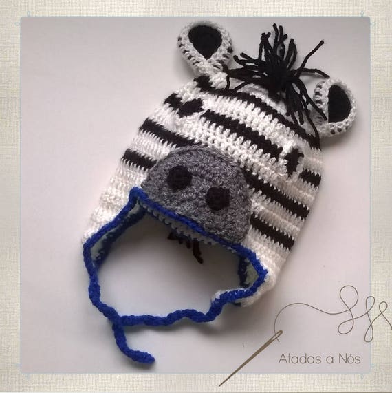 crochet zebra hat