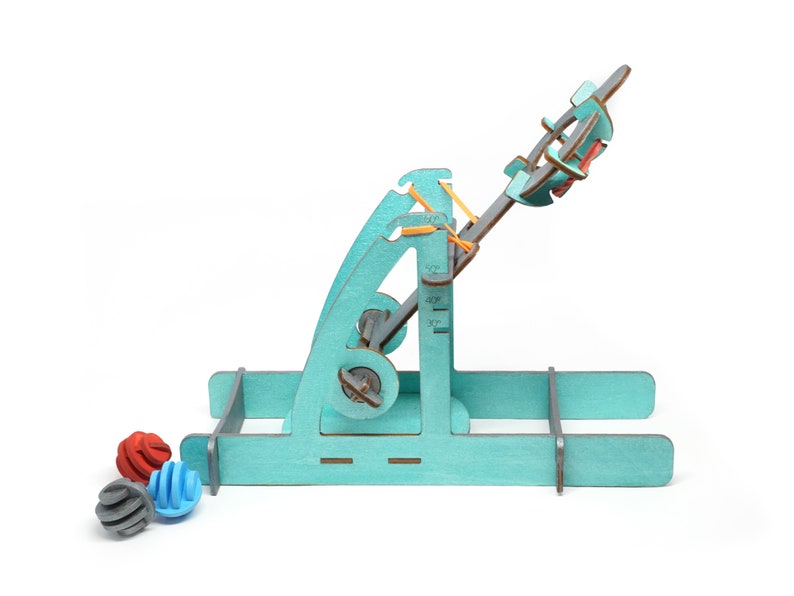 DIY Wooden Catapult Kit Adjustable Arm, Kids Catapult Kit, STEM Kits