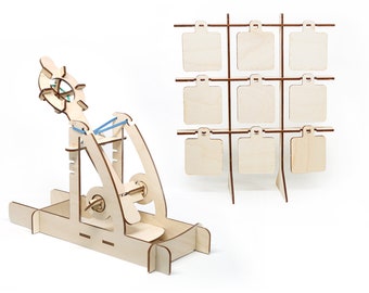 DIY Wooden Catapult Kit- Adjustable Arm, Kids Catapult Kit, STEM Kits, Science and Physics Toys, Educational Toys, Childrens Engineering Toy