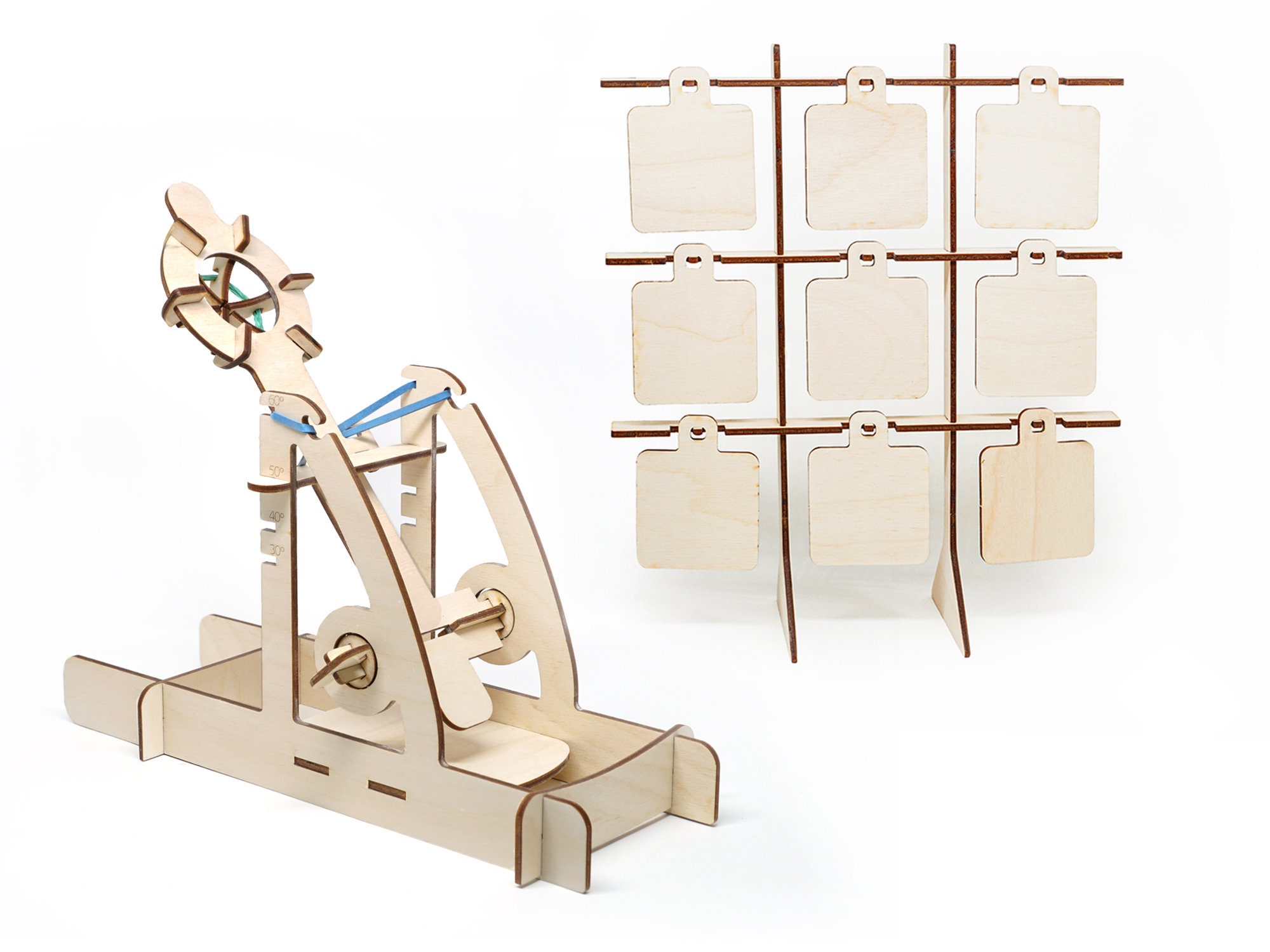CATAPULT カタパルト FIKA 12 DIY Wooden Catapult Kit- Adjustable Arm, Kids Catapult Kit
