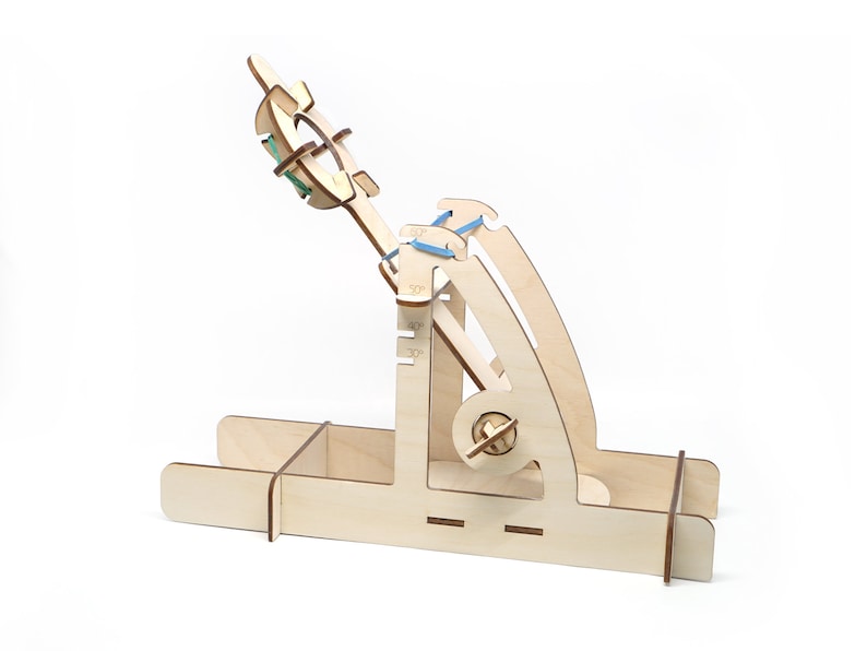 DIY Wooden Catapult Kit Adjustable Arm, Kids Catapult Kit, STEM Kits