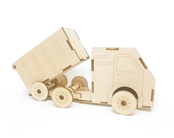 DIY Lasercut Wooden Dump Truck Model