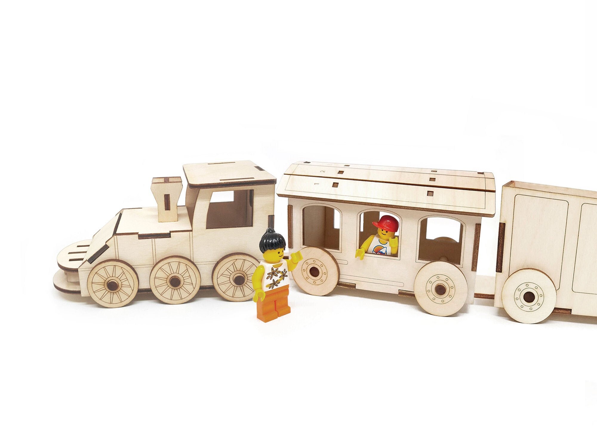 DIY Wooden Train Set Locomotive and 