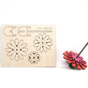 Daisy Flower Spinning Top Kit, DIY Tops, Tapas de corte láser de madera