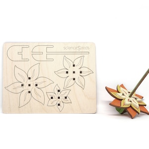 Lily Flower Spinning Top Kit, DIY Tops, Wooden laser cut tops