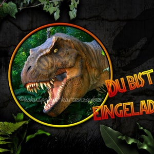 8 uitnodigingskaarten T-Rex dinosaurus verjaardag kinderverjaardagsuitnodigingen
