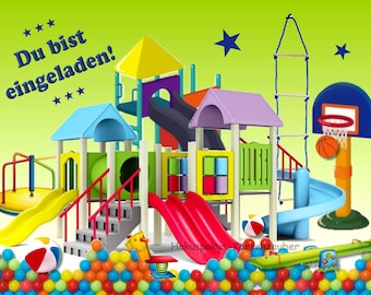 8 Einladungskarten Indoorspielplatz Geburtstag Kinder Kindergeburtstag