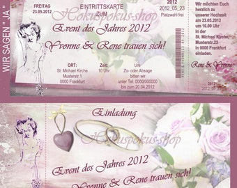 25 Invitation Cards Wedding Invitations Vintage Retro 21 x 10,5 Wedding Cards