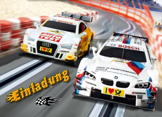 Voiture De 10 Invitation Cartes Anniversaire Carrera Etsy