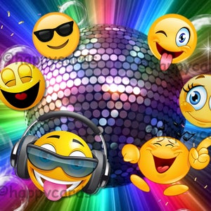 8 Einladungskarten Smiley Emoji Geburtstag Kinder Kindergeburtstag Einladungen