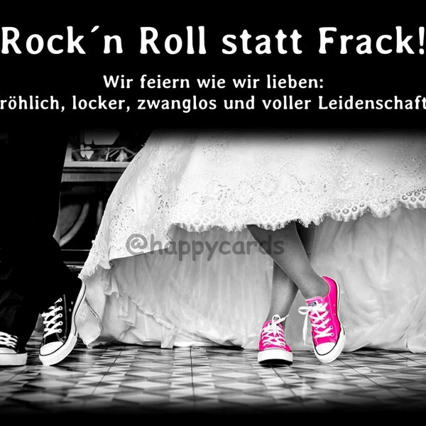 25 Einladungskarten Rock n Roll statt Frack Hochzeit Einladungen Hochzeitskarte