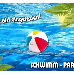 8 uitnodigingskaarten zwemmen verjaardag tieners zwembad tiener uitnodigingen kinderen zwemfeest poolparty