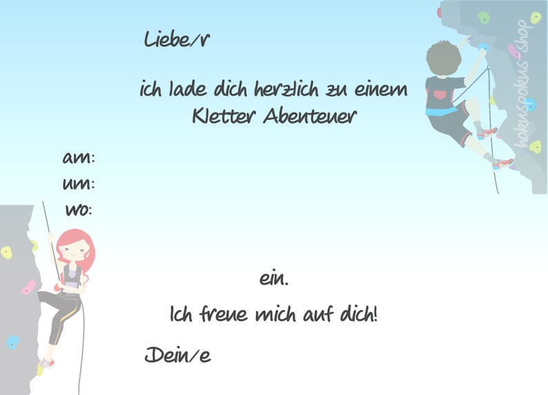 10 Einladungskarten Geburtstag klettern Kinder Etsy.de