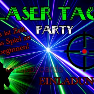 10 Einladungskarten Geburtstag Kinder Laser Tag Battle Party Jungen Kindergeburtstag Lasertag Einladungen Geburtstagsparty