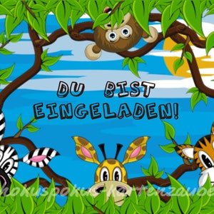 8 biglietti di invito compleanno bambini Zoo animali zoo party a tema invito giraffa Zebra tigre leone