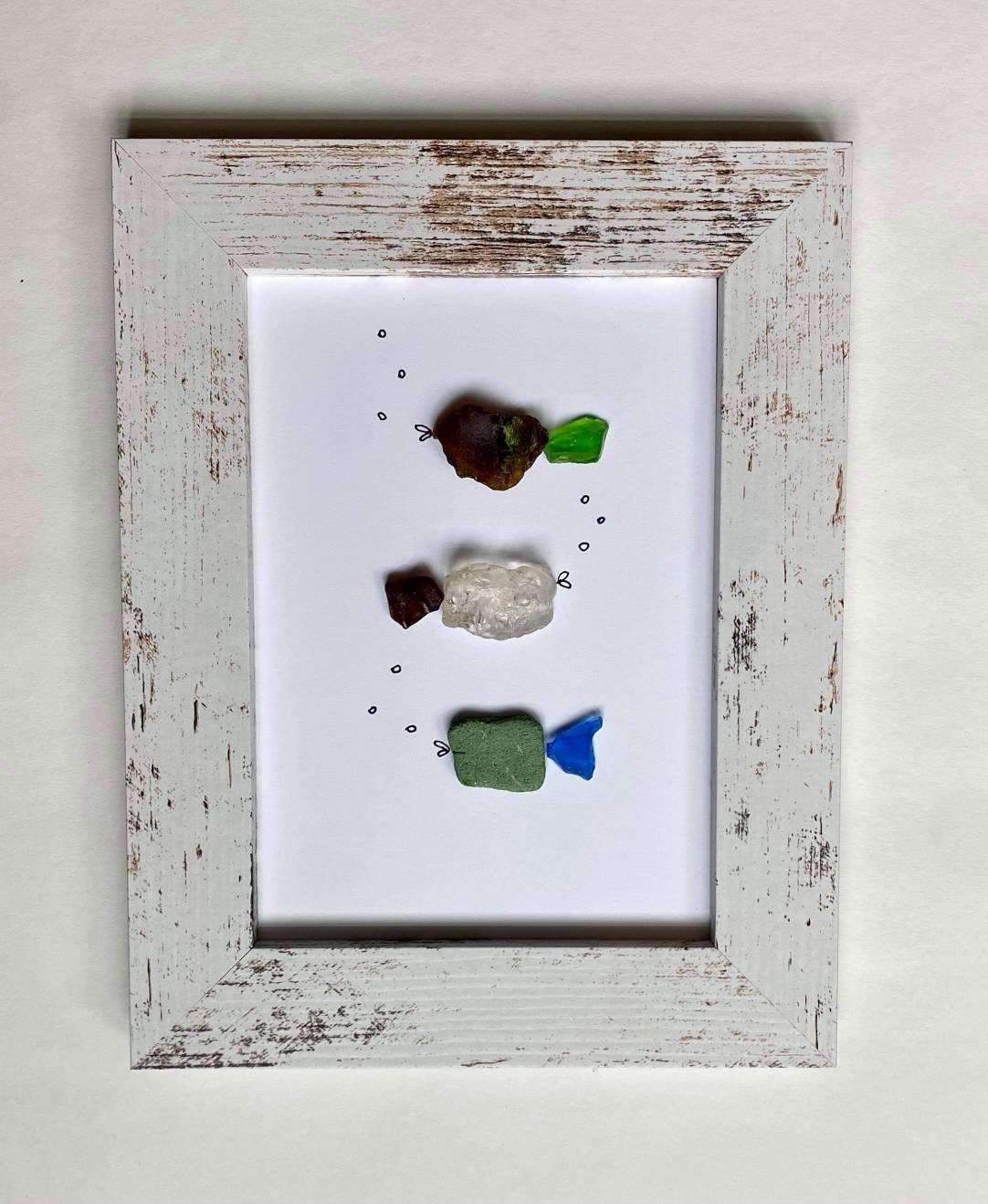 Adak Alaska Beach Glass Art Adak Fish School 21-01 Adak Alaska Beach Glass Art Adak Fish School 21-01