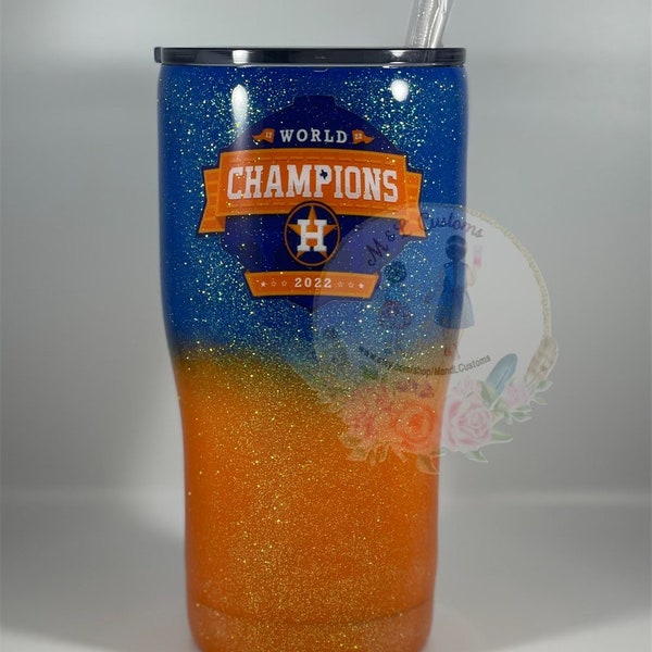 Custom Astros Glitter Tumbler