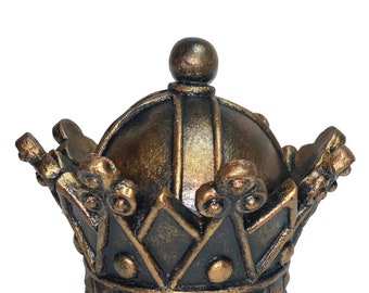 Decorative LARGE ROYAL crown topper accent / table topper rhinestones craft  tuscany old world crown cross lion medieval ornate decor finial