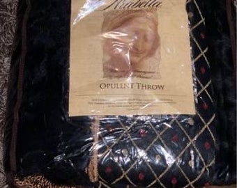NEW Decorative throw old world/victorian style double sided damask/fauxfur