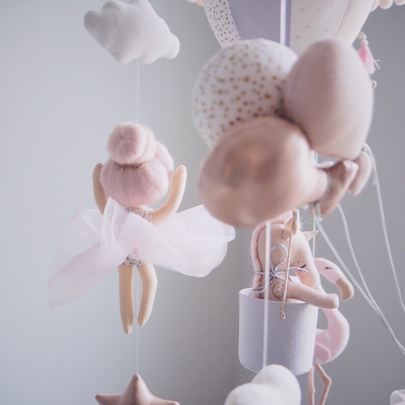 flamingo mobile Ballerina mobile hot air balloon mobile Bunny baby mobile girl Tropical mobile