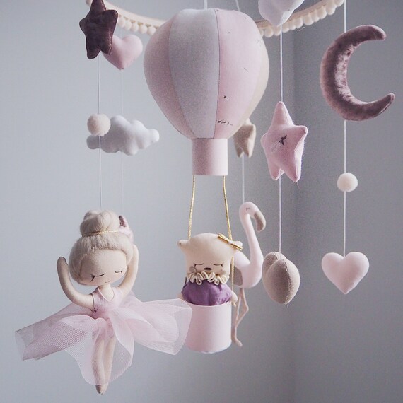 flamingo mobile Ballerina mobile hot air balloon mobile Bunny baby mobile girl Tropical mobile
