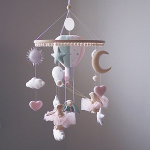 flamingo mobile Ballerina mobile hot air balloon mobile Bunny baby mobile girl Tropical mobile