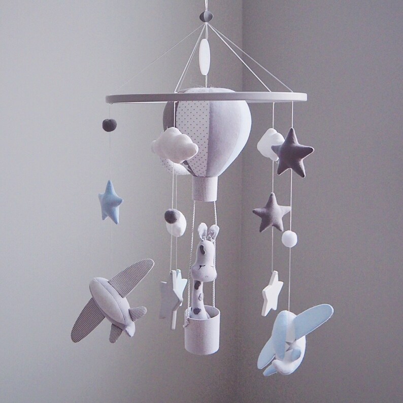 Baby Mobile Boy Hot Air Balloon Baby Mobile Boy Nursery Etsy
