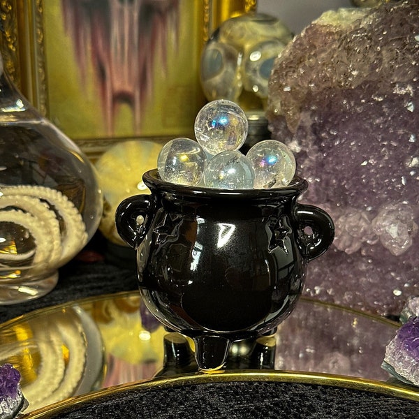 Schwarzer Zauberkessel Duftlampe - Black Magic Cauldron Fragrance Lamp - Altar Decor - Witchy Decor - Gothic Home Decor