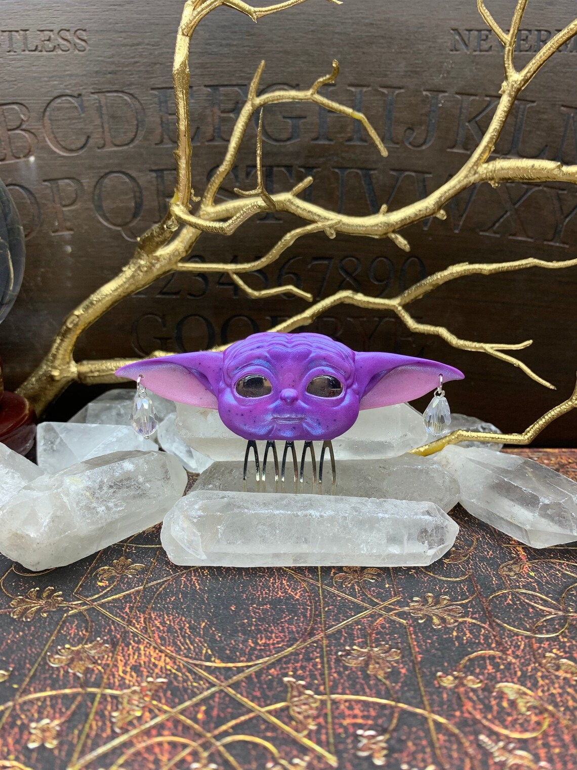 Baby Yoda Hair Comb Star Wars Master Yoda Mirror Eyes Etsy