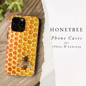 Bee Honeycomb Phone Case | iPhone 14 15 16 Pro Max Plus | Samsung Galaxy S23 S24 | Nature Lover Gift, Eco-friendly Accessory, Unique Pattern