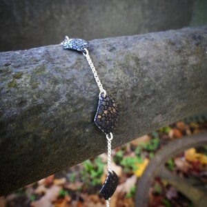 Genuine Stingray leather Bracelet 925 Silver image 3