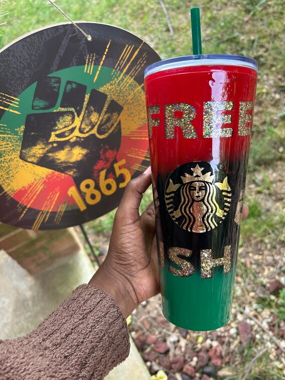 Black History Month, Juneteenth, 24 Oz Snowglobe Tumbler, "strange Fruit"  Glitter, Red, Black and Green, Cold Cup Peekaboo - Etsy