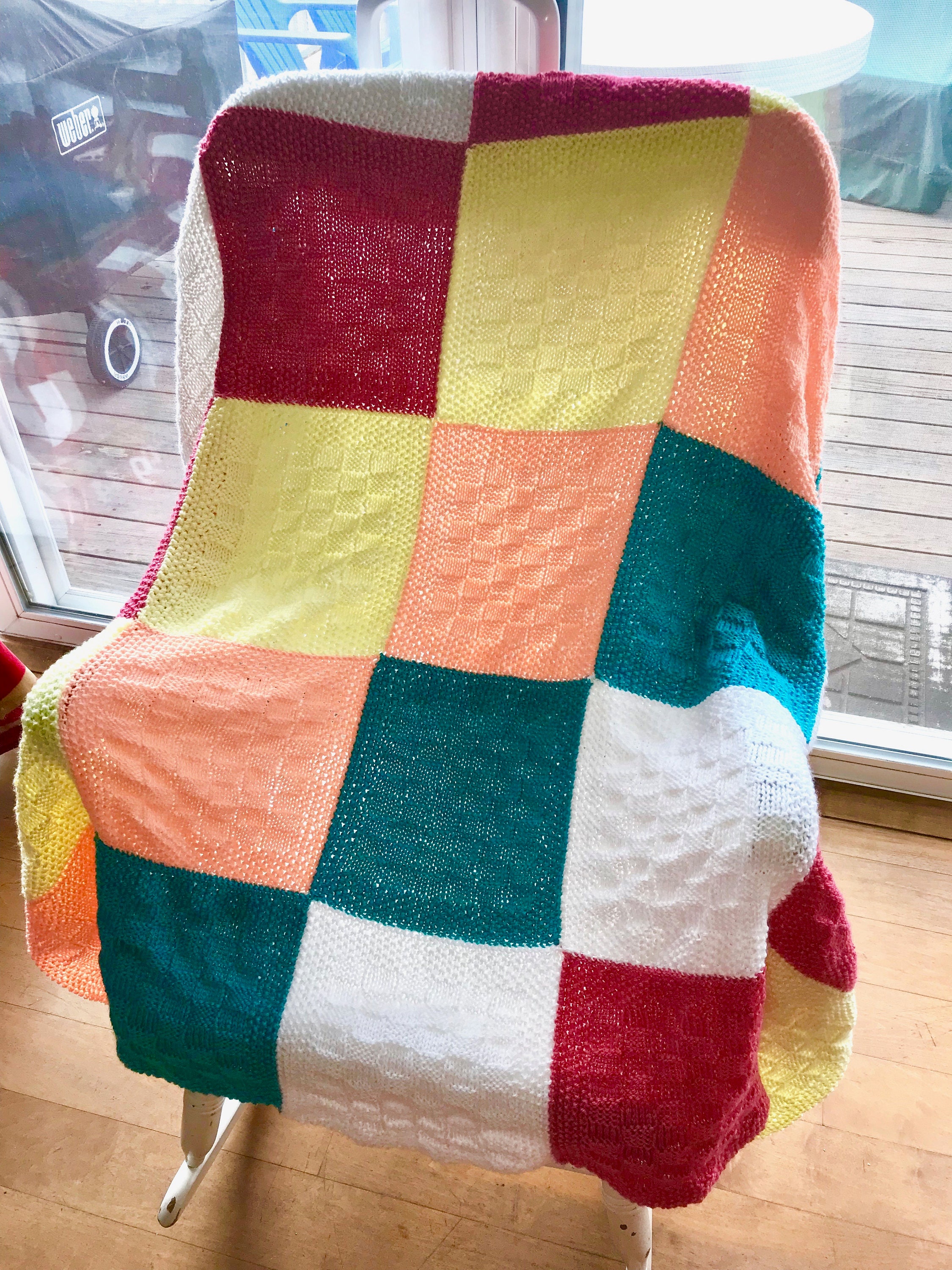 Checkered Sampler Baby Blanket knitting Pattern Etsy