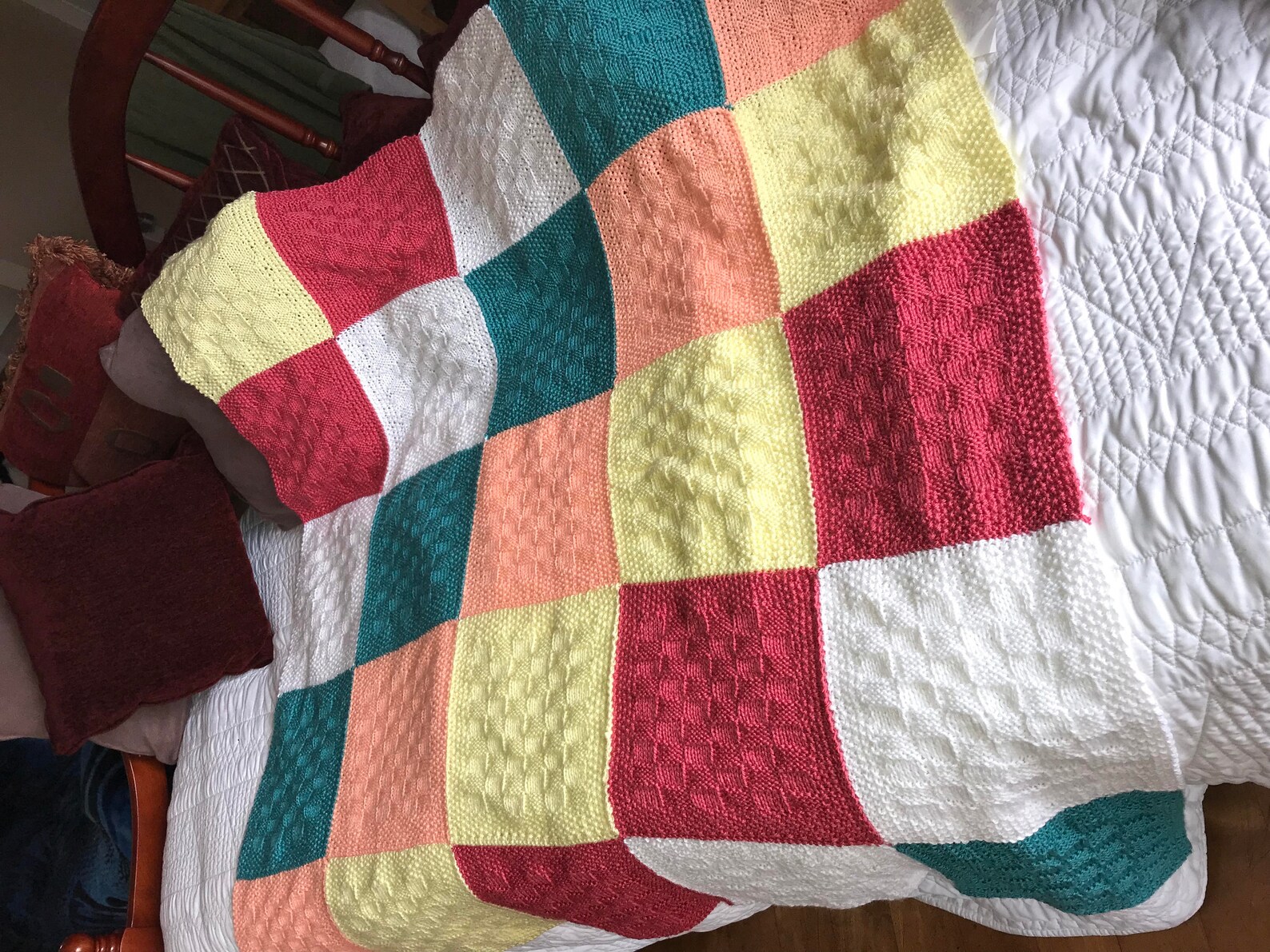 Checkered Sampler Baby Blanket knitting Pattern Etsy