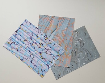 Handmarmoriertes A4 Papier: Ebru Art, Buchbinde-Vorsatzpapier