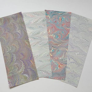 Hand Marbled Paper: Ebru Art, Bookbinding Endpaper (4x)