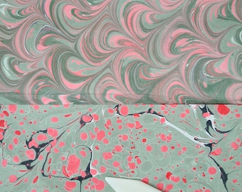 Handmarmoriertes Dekorpapier: Ebru Art Vorsatzpapier (50 x 34 cm)